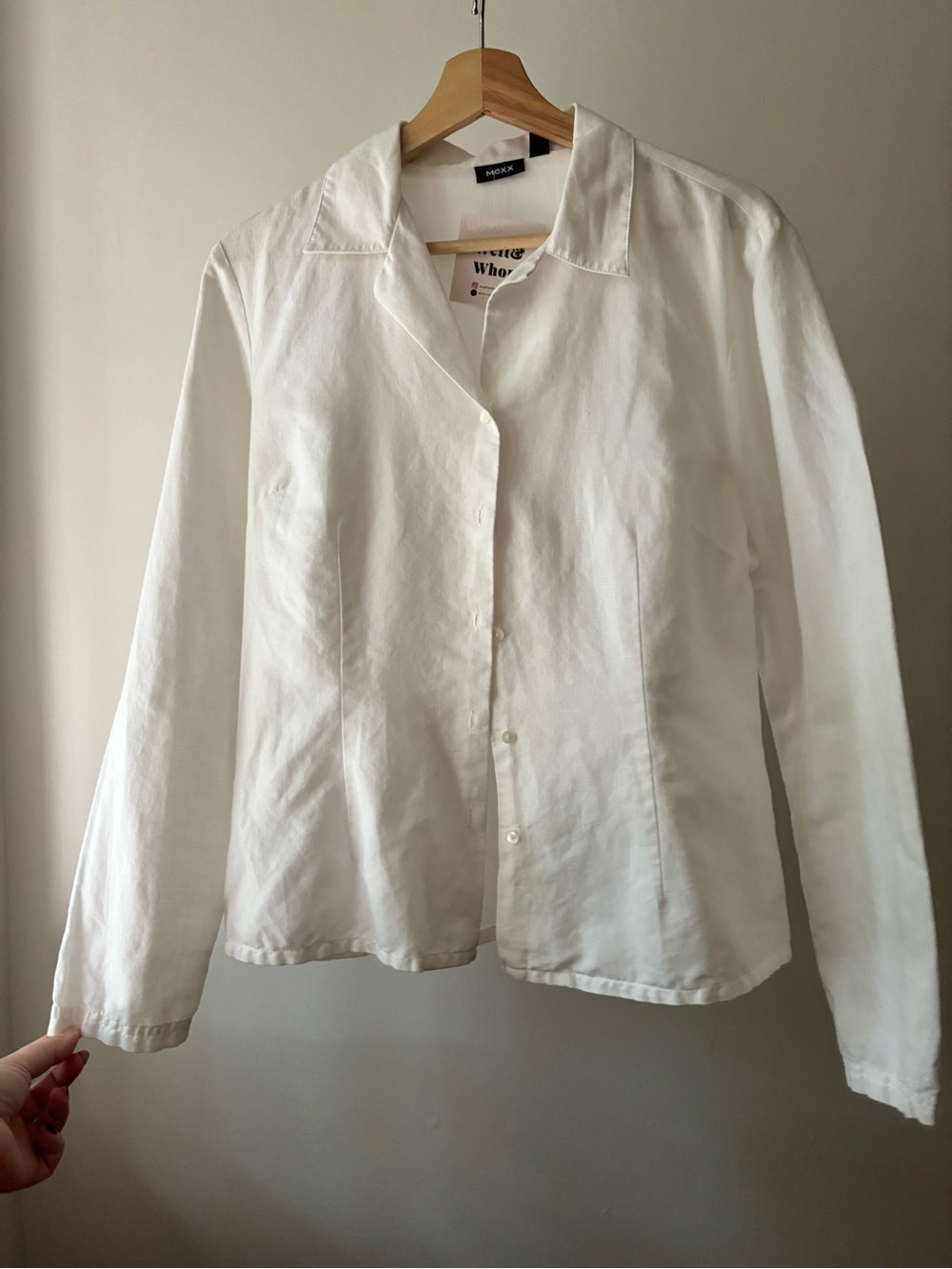 Y2K White Linen & Cotton Blouse